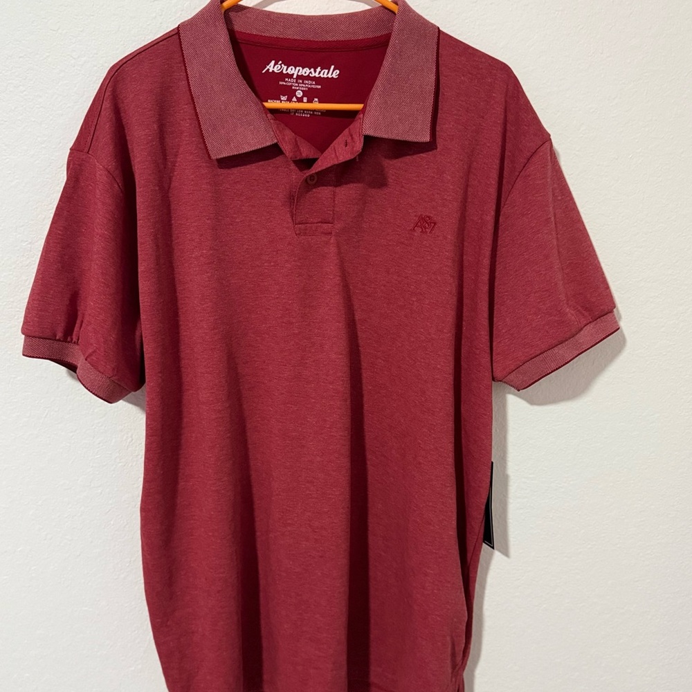 Aeropostale Men's Burgundy Polo Shirt